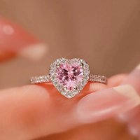 925 Sterling Silve Heart Gorgeous Shiny Zircon Stone Ring For Women Engagement Wedding Luxury High Quality Fine Jewelry