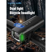 AliExpress cycle zone 6 Modes High Brightness Aluminum Alloy Bike Front Light Digital Display Rechargeable for MTB Road Night Cycling Accessories