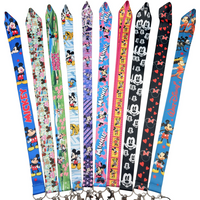 Disney Mickey Mouse Cartoon Key Lanyard ID Badge Holders Animal Phone Neck Straps with Keyring Phone Accessories 002
