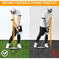 Golf Hitting Postures Correction Mirror Golf Swing Standing Alignment Mirror With Indicator Rod Golf Putting Mirror For Beginner