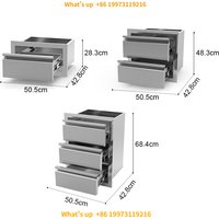 2026 Stainless Steel Modern Outdoor Kitchen Island Cabinet with 3 Drawers