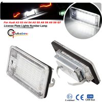 2PCS Error Free White LED Car License Plate Light Bulbs Accessories For AUDI A4 S4 B6 B7 A6 C6 4F S6 A3 S3 8P A8 S8 D3 4E Q7 RS4