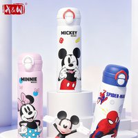X&W Disney 500ml Insulated Water Bottles 316 Stainless Steel Vacuum Flasks Portable Leak-proof Straw Cup for Student School Use