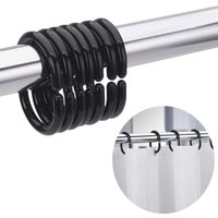 C Type White/Black Hanging Bathroom Accessories For Living Room Bathroom Hooks Rings Loop Clip Curtain Rings Curtain Hook