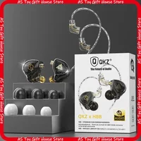 QKZ X HBB In Ear Wired Earphones HiFi Stereo Sound Flagship Co Branded Titanium Diaphragm With Microphone For Music Gaming