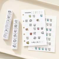 Kawaii Six Piece Cat Seal 4.0 Cute Cat Pattern DIY Diary Scrapbook Schedule Aesthetic Decoration Cute Student Seal
