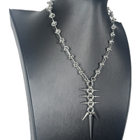 Punk Grunge Rock Rivet Clavicle Chain Cool Long Spike Pendant Handmade Necklace Goth Charm Jewelry Hip Hop Accessories Gift
