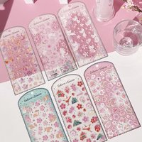Junk Journal Sakura Pink Stickers Scrapbooking Decor Japan Cherry Bloosom Flower Sticker Scrapbooking Supplies Craft Stationery