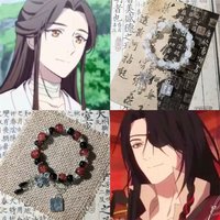 1pc Tian Guan Ci Fu Bracelet Cosplay Xie Lian Hua Cheng Heaven Official's Blessing Butterfly Pendant Beaded Bangles Couple Gift