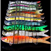 1pcs Slow-Sinking Bionic Multi-Segment Lure 8-Segment Jointed Hard Lure Realistic Artificial Lure 13.7cm / 27g Jointed Swimmer