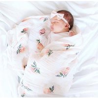 Rose 120x120cm 70% Bamboo 30% Cotton Baby Swaddles Soft Newborn Wrap Blankets Baby Muslin Swaddle Blanket Swaddle Blanket