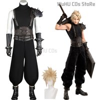 FF VII Rebirth FINAL FONTASY Cloud Strife Cosplay Costume Wig Anime Game Cloud Cosplay Uniforms Shoes Halloween Carnival Outfit