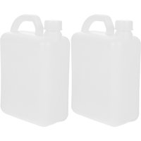 2pcs Plastic Flat Bottle Water Jug With Lid Storage Container Water Jug Storage Container With Ergonomic Handle For Water Sauces
