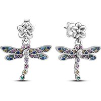 Original-Ohrringe für Damen, 925er Silber, zart, bunt, Zirkon, Schmetterlingsohrringe, Silber, modisch, Geburtstag, Hochzeit, Schmuck