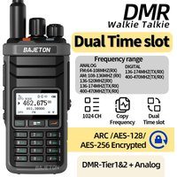 BAJETON DM-5000 DMR Walkie Talkie AES-256 Encryption Dual Time Slot Digital Analog SMS NOAA TYPE-C Charger For RT-4D Ham Radio