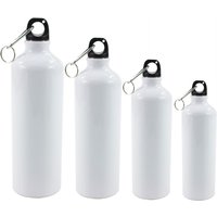 2025 New White Blank Sublimation Water Bottle with Carabiner Aluminum Leakproof Kettle
