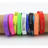 10pcs Letters Silicon Bracelet Mixed colors 12mm Glow Elastic Rubber wristbands for men women's Daily Jewelry Party Accessories