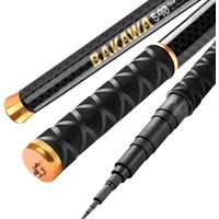 BAKAWA Ultralight Hard Carbon Fiber Hand Fishing Rod Telescopic 3.6M 4.5M 5.4M 6.3M 7.2M Stream Pole Mini Travel Carp Tackl