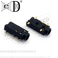 10Pcs PJ237 2.5mm 5Pin SMD Gold Plated Female Headphone Jack Stereo Audio Socket for PCB DIY Electronic Projects