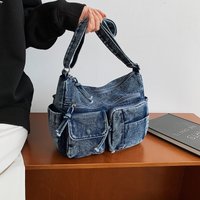 2026 Spring New Women's Denim Crossbody Bag Large Capacity Multi-Pocket Single Shoulder Casual Commuter Bag