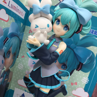 2pcs Anime Hatsune Miku Luminasta Hatsune Miku x Big Eared Dog Figure Action Figure Christmas Gift PVC Collection Model Doll Toy