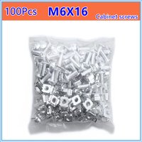 100Pcs Carbon steel Network Storage Server Cabinet Screw Rack Mount Cage Nut Bolt Washer M5 M6x16 for Server Shelve Router