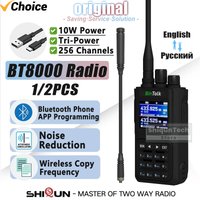 BinTolk BT8000 Walkie Talkie 10W Multi Band Bluetooth Programe NOAA AM/FM/SOS 256 Channel Type-C Charger Portable Two Way Radio