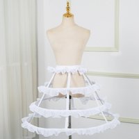 Women Girls Lolita Hollow Lotus Leaf Bird Cage Fish Bone Skirt Cosplay Dress Skirt Petticoat Bride Wedding Dress Lining