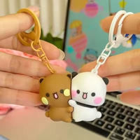 Bubu Dudu Magnetic Couple Keychain 2Pcs Cute Cartoon Backpack Charms Matching Couple Bag Pendant Gift