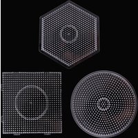 7 Types 5mm Practical PE Clear Square Melting Bead Large Pegboards Board Circle Puzzles Beads Template For Fuse Bead