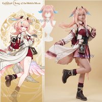 Genshin Impact Linnea Cosplay Costume Wig Outfit Women Anime Game Clothing Halloween Fullset Roleplay Shoes Accessories Fullset