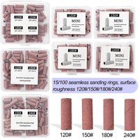 50pcs/Box Sanding Cap Bands For Electric Manicure Machine 120#150#180#240 Grit Nail Drill Grinding Bit Files Pedicure Tool Set