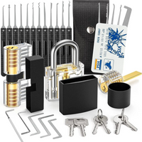 36pcs Lock Picking Set Transparent Locksmith Tools Multifunctional Training Lock Set Padlock Steel Hand Tools Hardware Tools