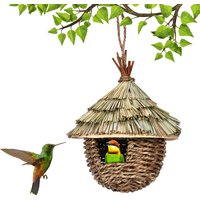 Birds Nest Bird Cage Natural Grass Egg Cage Bird House Outdoor Decorative Weaved Hanging Parrot Nest Houses Pet Bedroom