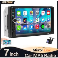 Hippcron 2 Din Car Radio Car Multimedia Bluetooth Stereo Player 7" Touch Screen Support Camera FM USB TF Mirror Link 12V
