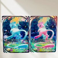 DIY Pokemon 2Pcs Mew Holographic Texture Cards English Version Perfect Condition Classic Anime Collectible TCG