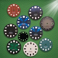 S Logo Dial 28.5mm NH35 diver's Scale Dial Fit NH35/NH36/4R/7S Japanese Movement Green Luminous Watch Modification Accessories