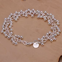 Charms Fine 925 Sterling silver bracelets bead chain fashion cute nice women grapes Bracelet wedding Jewelry party