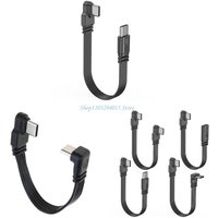 R6FF Elbow/Straight Head Type C Data Cable 45W Fast Charging Cord Wire Support 4K Video & 480Mbps Data Transfer for Phones