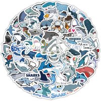 100Pcs Cute Cartoon Shark Ocean Sticker Set - Waterproof Decor for Luggage & Phones AnimeWorlds Store