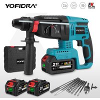 YOFIDRA Bürstenloser Elektro-Bohrhammer 26MM Multifunktionaler Akku-Schraubendreher für Makita 21V Akku