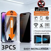 3PCS Anti-Peeping Tempered Glass For iPhone17 16 15 14 13 12 11ProMax 17Air 14 15 16Plus 12 13Mini XS Privacy Screen Protector
