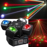 4-Arm Moving Head Beam Lights 48W LED RGBW DMX512 Disco DJ Light Remote Control Nightclub Party Stage Bar