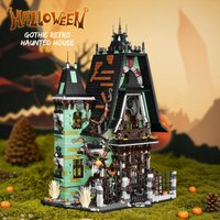 Haunted House Building Blocks Spooky Abandoned Halloween Horror MOC Bricks Adult Collectible Diorama Decor Gifts Creatve 2233pcs