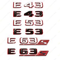 E43 E53 E63S Chrome Black Red Letters 3D Stereoscopic Car Rear Bumper Tail Door Trunk Sticker Accessories For W213 W212 Series