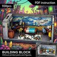Falowt Creative Bedroom Scene Building Kit Miniature Room Decor Bricks Toy Gift for Adults for 220997 moc