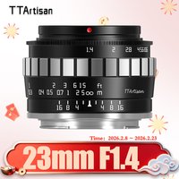 TTArtisan APS-C 23mm F1.4 Large Aperture Camera Lens for Humanity Photography Fuji XT100 Sony A6600 Nikon Z50 ZFC M43-mount