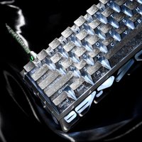 XVX Silver Carbon Keycaps Metallic Silver Powder Cherry Profile Side-Print Shine-Through Carbon Fiber Texture PC Keycaps 119-key