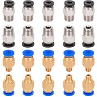 10Pcs PC4-M6 + 10Pcs PC4-M10 Pneumatic Fittings Black/White for Creality Ender 3/5 CR-10 3D Printer