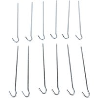 12PCS Tent Pegs: Heavy-duty galvanized steel tent pegs, suitable for outdoor camping, hiking, and gardening. Metal tent pegs